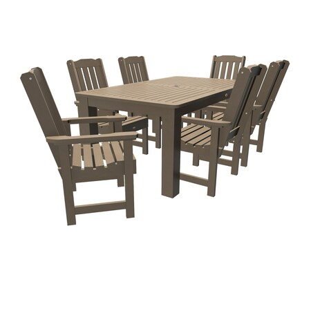 Highwood Usa Lehigh 7pc Rectangular Outdoor Patio Furniture Dining Set 72 x 42 AD-ST7LH1CO4AA-WBR